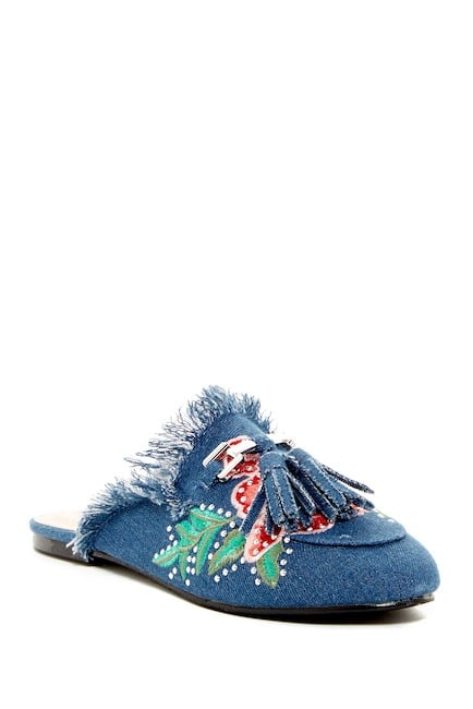 Elegant Footwear Aubree Embroidered Slipper