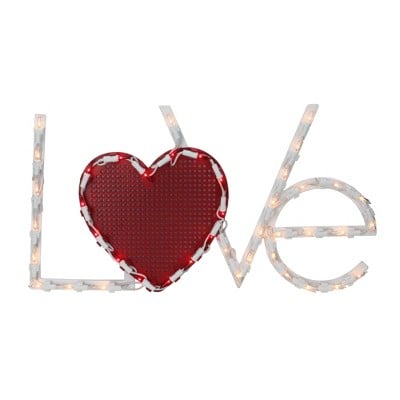 Impact Innovations 17" Lighted Love Heart Valentine's Day Window Silhouette