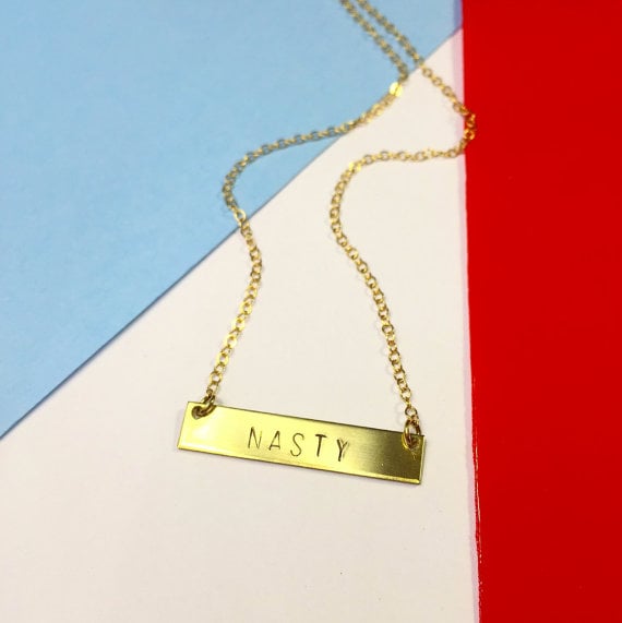 Nasty Woman Stamped Necklace