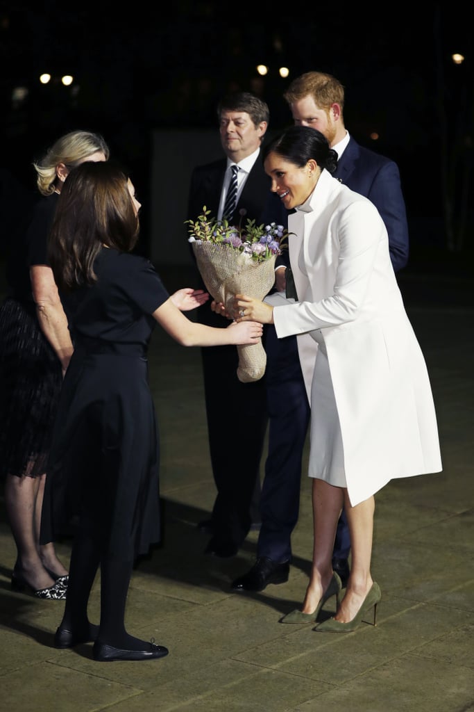 Meghan Markle White Calvin Klein Dress and Coat 2019