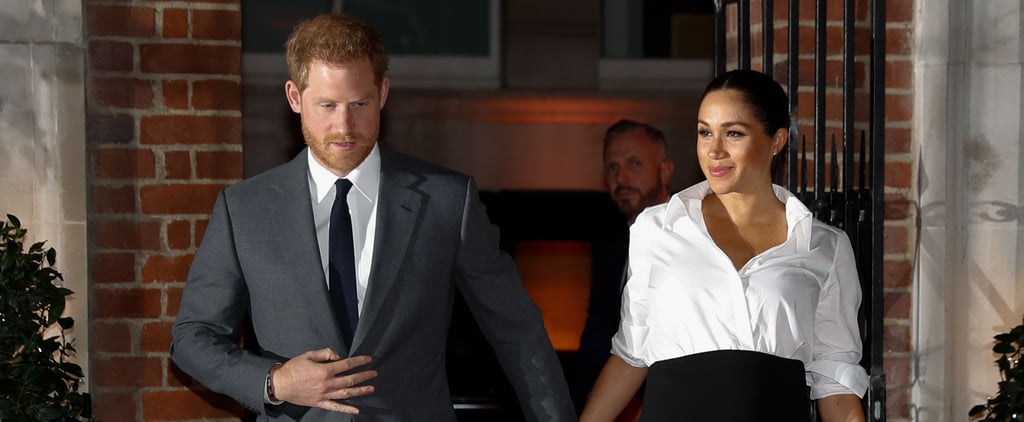 Meghan Markle's Black Aquazzura Heels With Gold Straps 2019