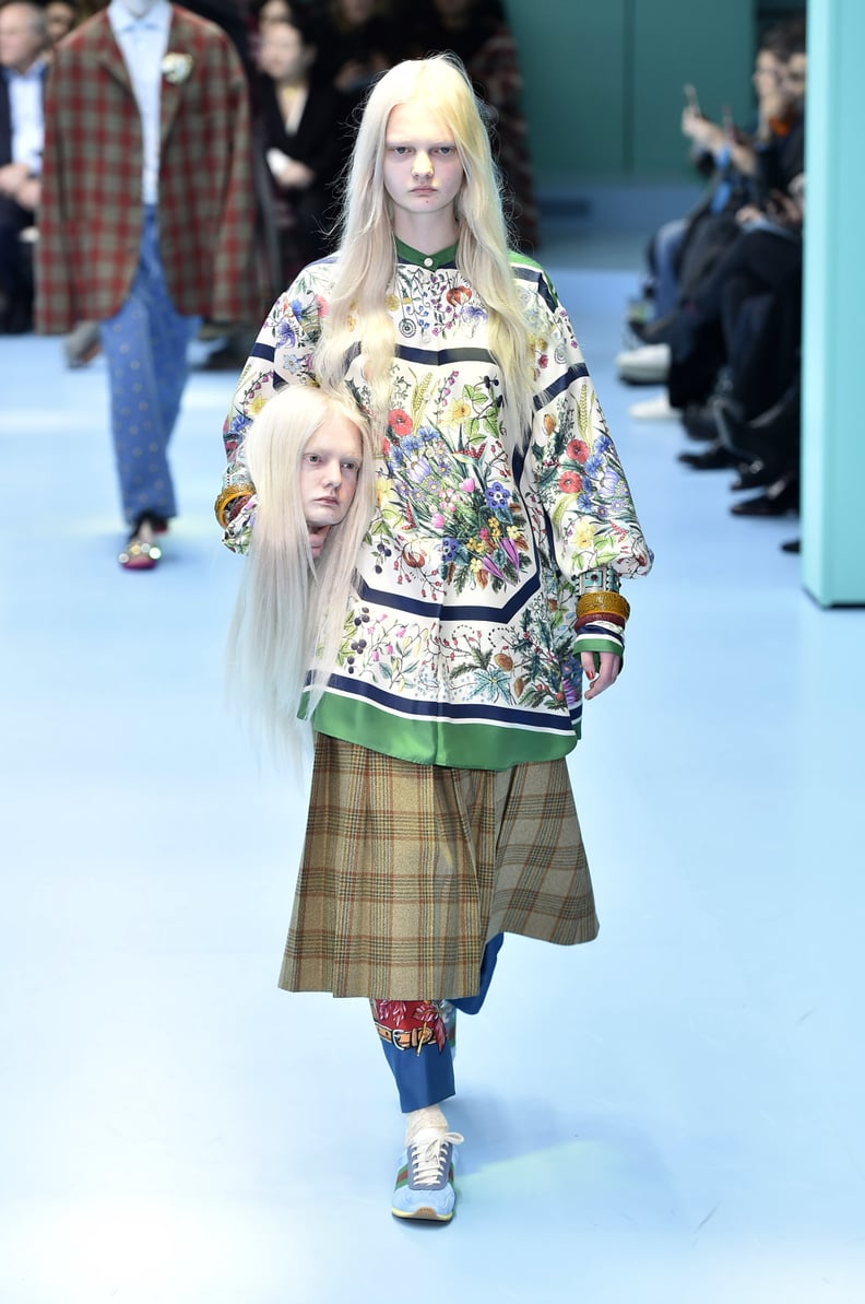 A look from Gucci's Fall 2018 runway during Milan Fashion Week