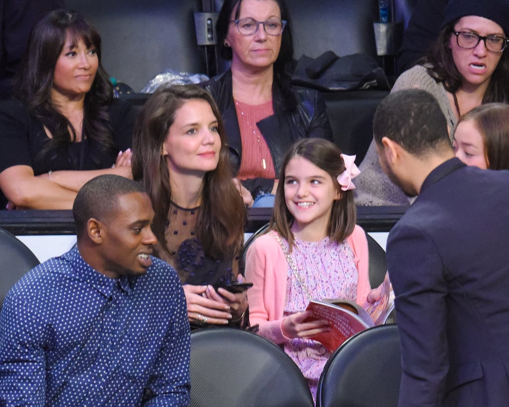 Katie Holmes and Suri Cruise at Lakers Game January 2017