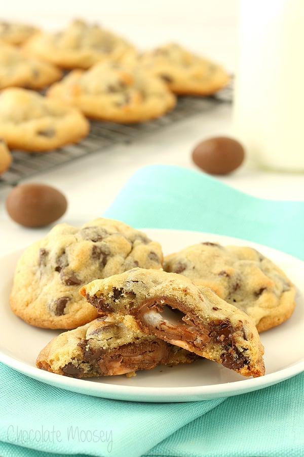Creme Egg-Stuffed Chocolate Chip Cookies