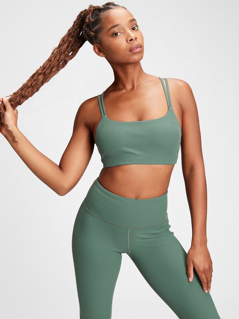 GapFit Blackout Ribbed Low Impact Sports Bra