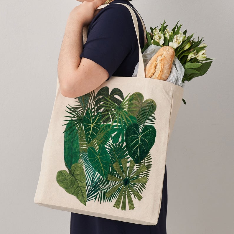 Botanical Plants Canvas Tote Bag
