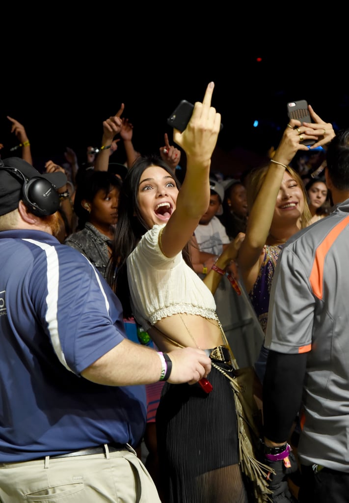 She wasn't shy in the crowd.