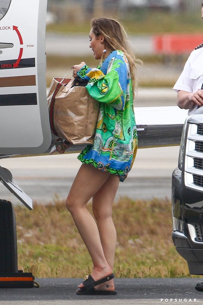 Miley Cyrus Hawaiian Shirt at Versace Mansion January 2019
