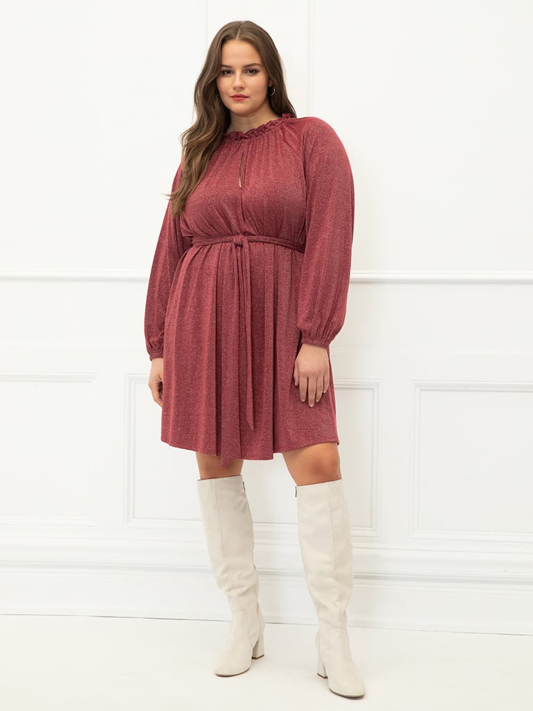 ELOQUII Elements Plus Size Tie-Waist Easy Dress