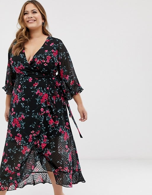 Fashion Union Plunge-Front Midi Dress