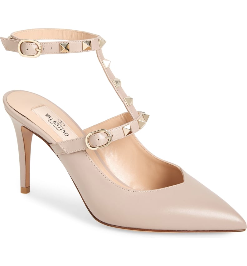 Valentino Garavini Rockstud Ankle Strap Pumps