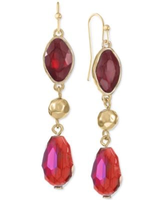 Style & Co Stone & Bead Linear Drop Earrings