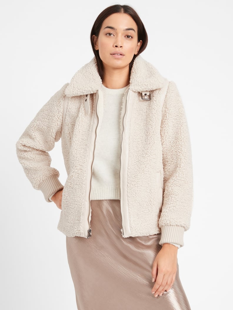 Banana Republic Sherpa Bomber Jacket