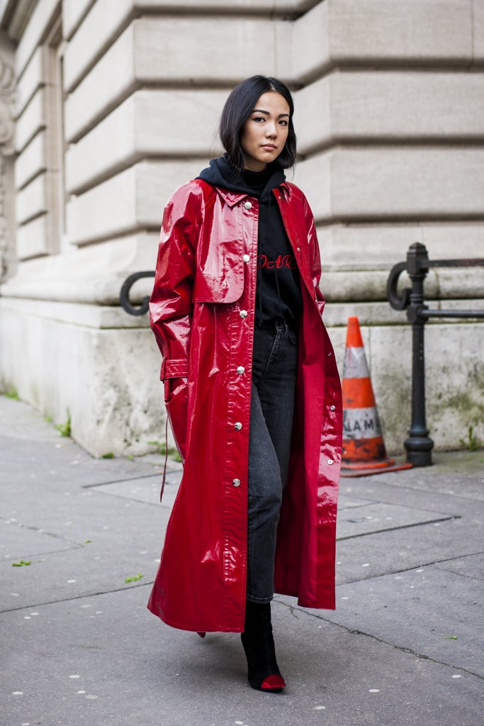 Go For a Long and Colourful Vinyl Coat Stylish Ways to Wear a