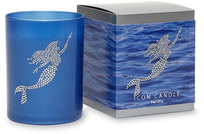 Mermaid Blue Glass Icon Candle ($33)