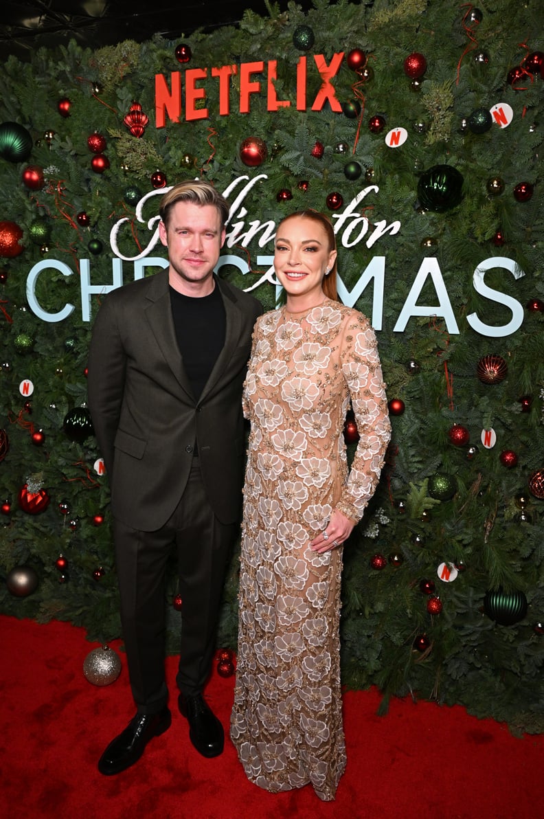 Chord Overstreet and Lindsay Lohan at Netflix's Falling For Christmas Screening
