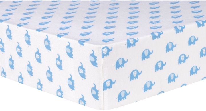 blue fitted crib sheet