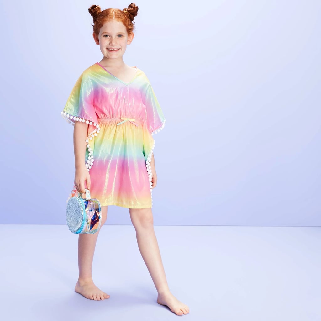 Ombre Sparkle Swim Cover Up With Poms