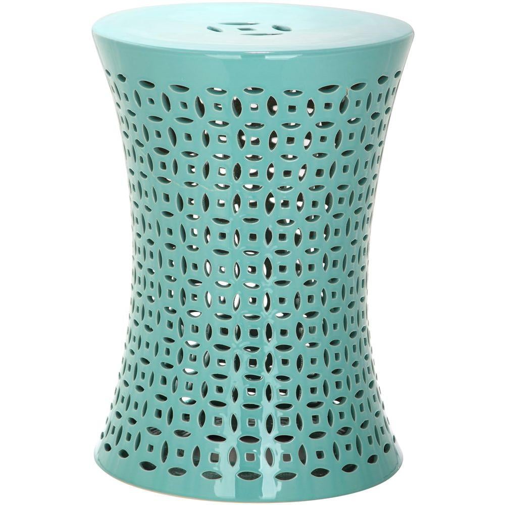 The Hourglass On The Camilla Aqua Garden Patio Stool 96 Is A