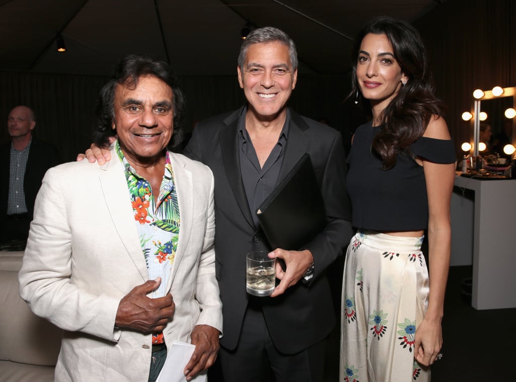 Amal Clooney White Floral Pants October 2016