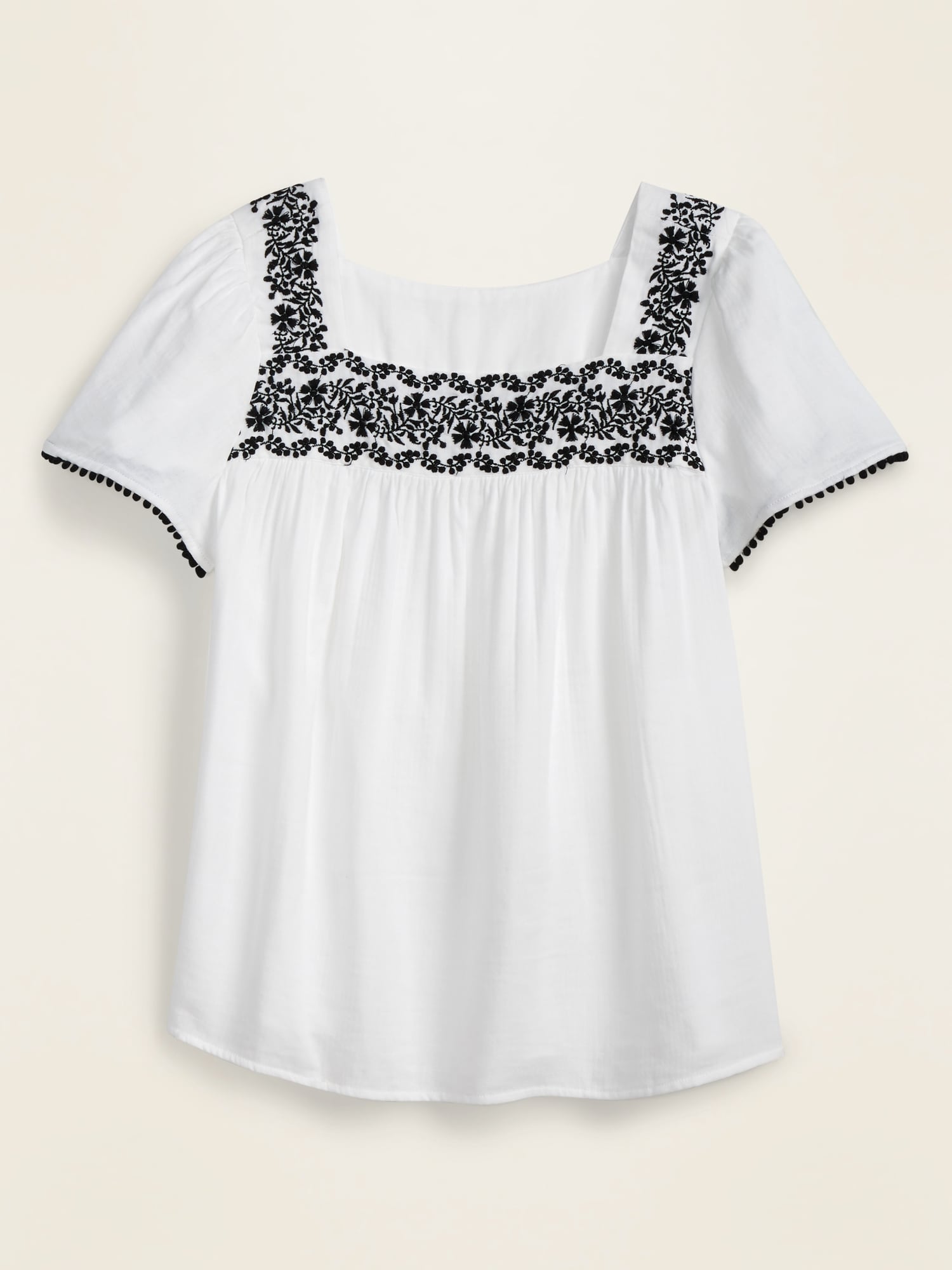 old navy embroidered top