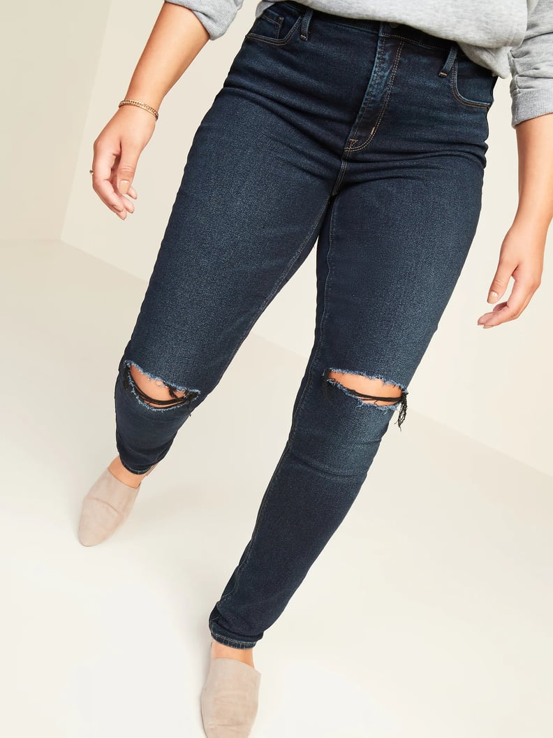 Old Navy High-Waisted Ripped Dark-Wash Rockstar Super Skinny Jeans