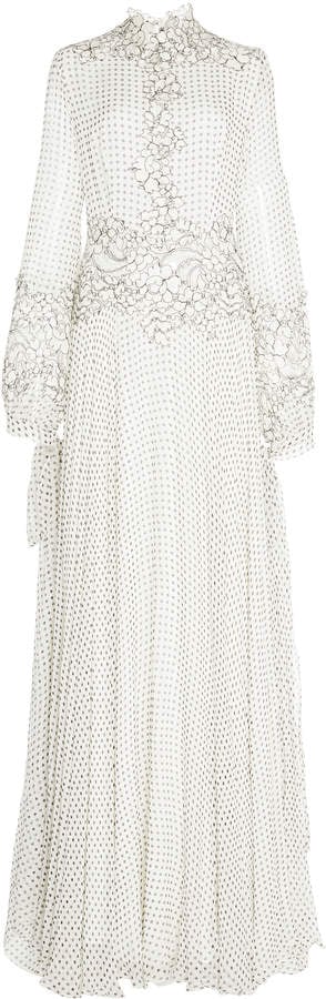 Costarellos Blouson Sleeve Long Dress