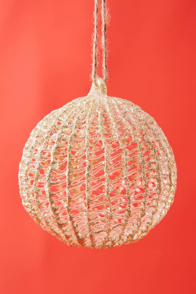 Gold Spun Glass Ornament Anthropologie Holiday Trim Collection 2019