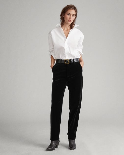 Ralph Lauren x Friends Velvet Straight-Leg Pant