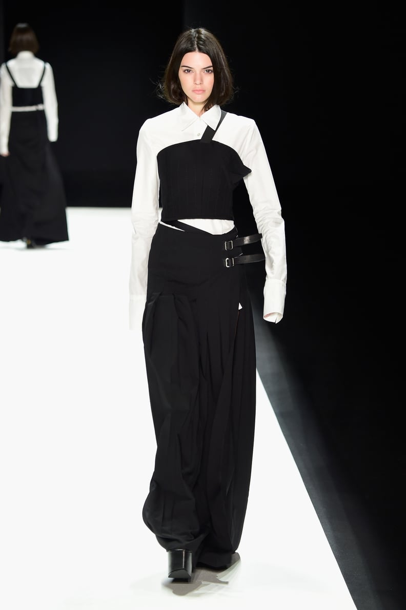 At Vera Wang, Kendall Wore an Oversize Black and White Look