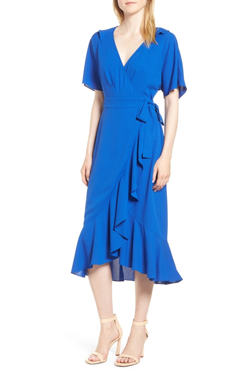 Whistles Abigail Frill Wrap Midi Dress