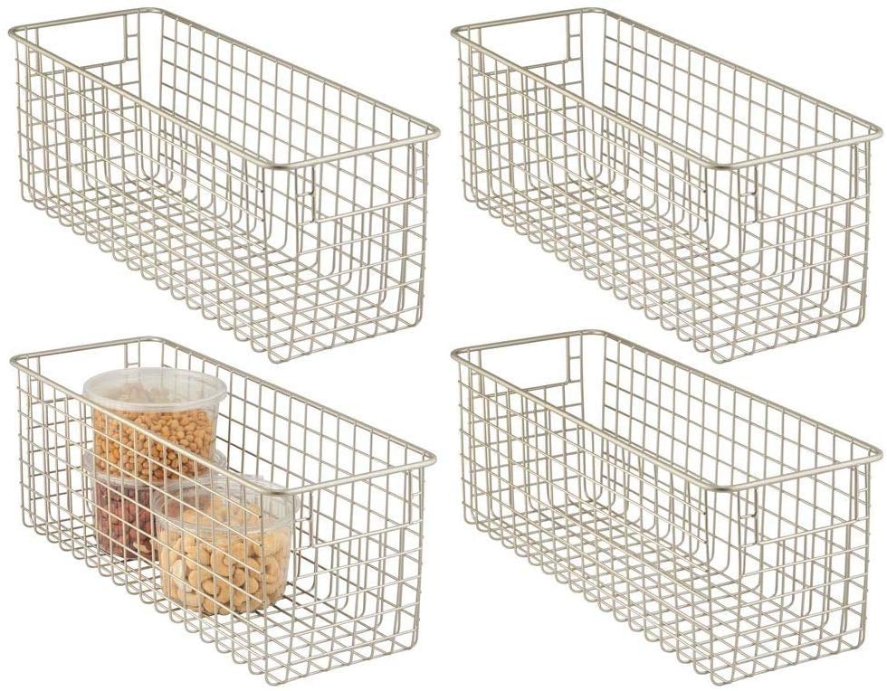 mDesign Farmhouse Decor Metal Wire Food Storage Organiser Bin Baskets