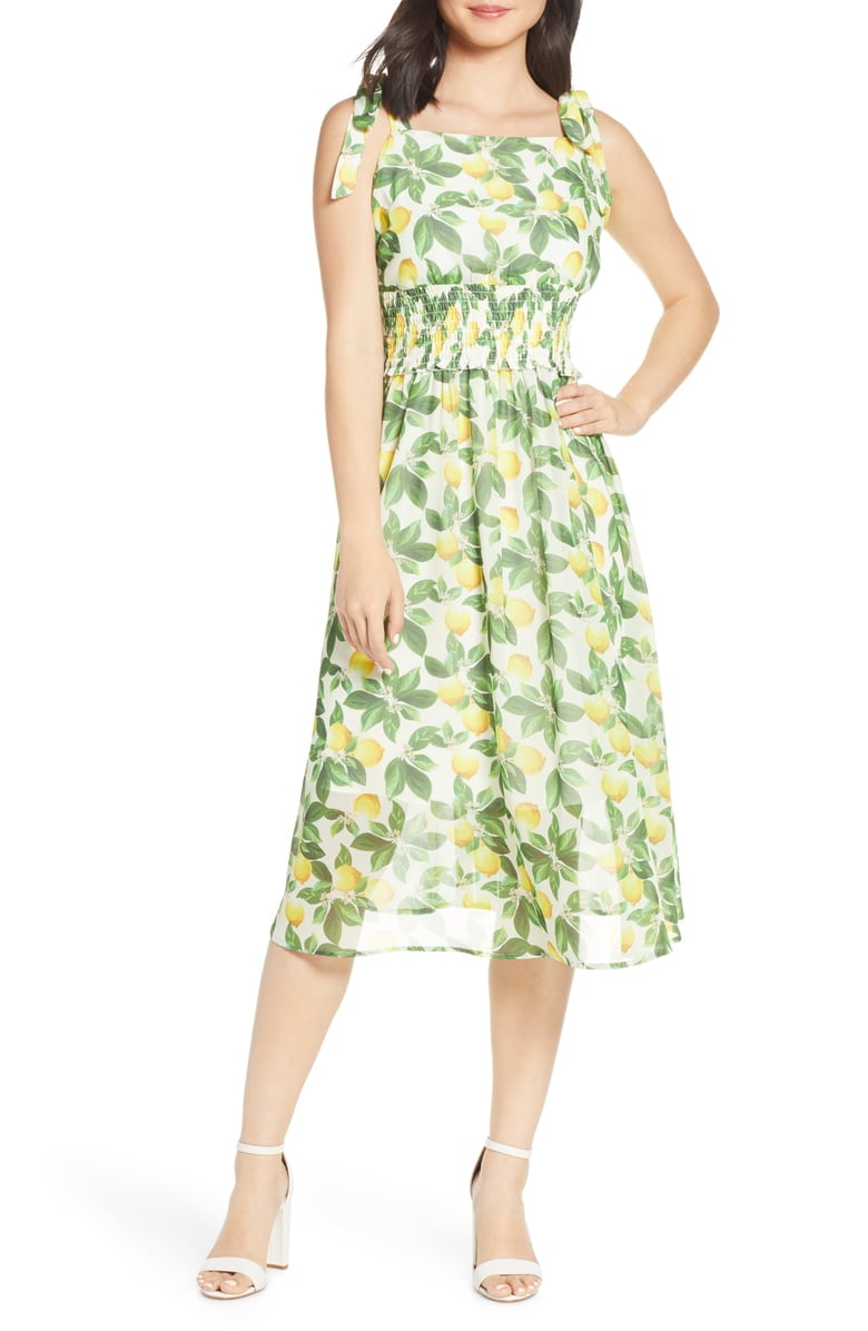 Sam Edelman Lemon Print Chiffon Sundress