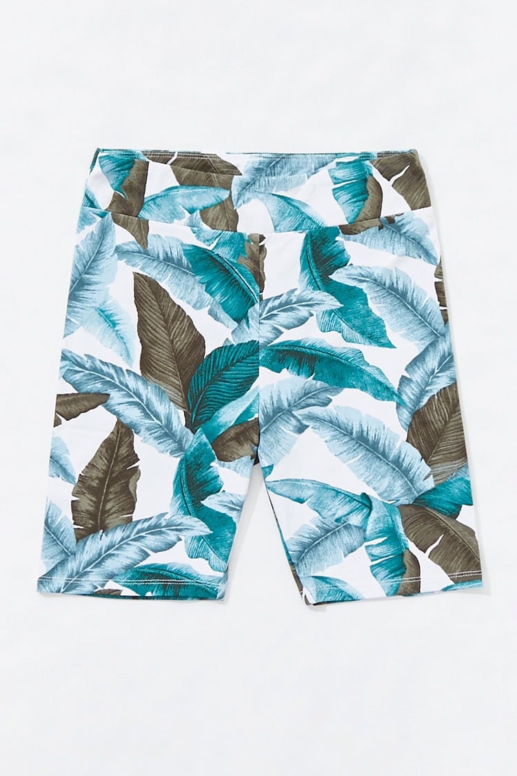 Forever 21 Tropical Print Biker Shorts