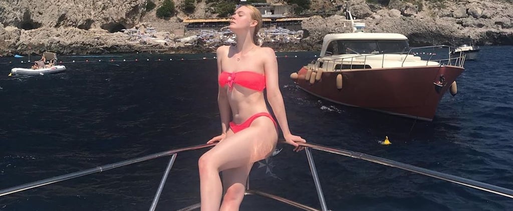 Elle Fanning Just Stole This Sexy Hot-Pink Bikini From Her Sister, Dakota, and It's an ENTIRE Mood