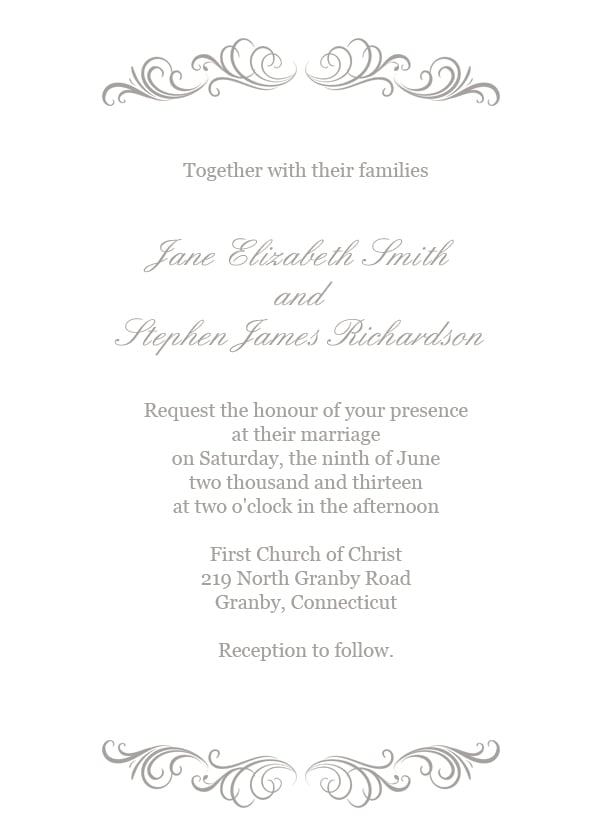 Silver Flourish Wedding Invitation