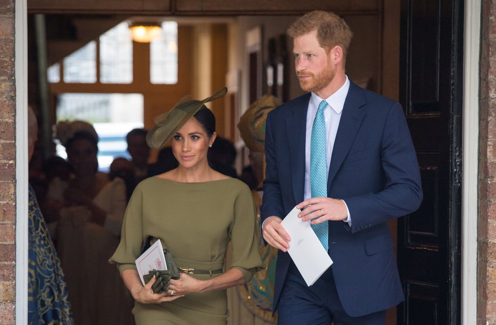 The Duchess styled her dress with a thin belt, Stephen Jones hat, clutch, and gloves, all of which perfectly matched the olive green hue.