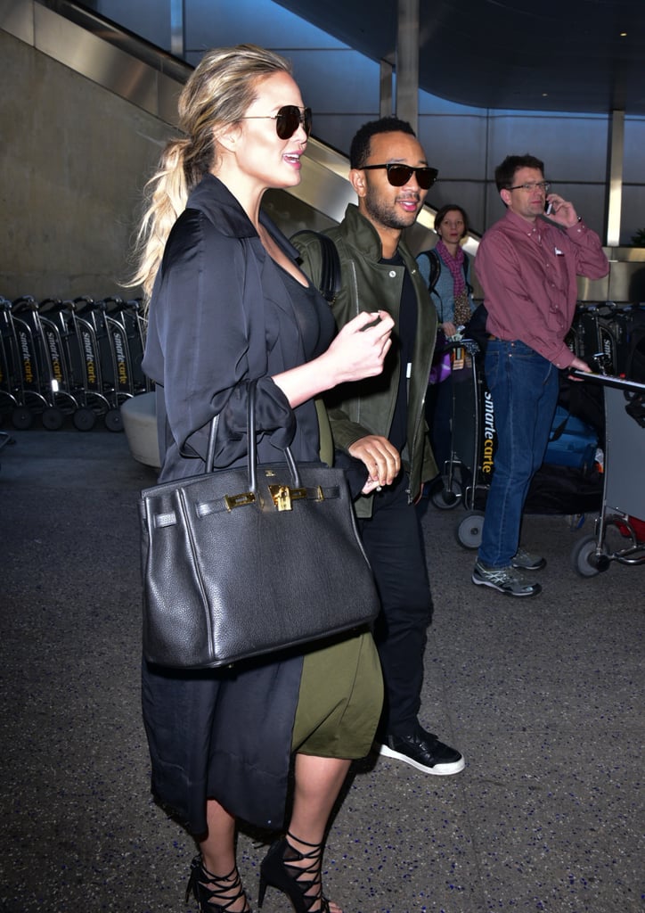 John Legend and Chrissy Teigen Arriving at LAX January 2016