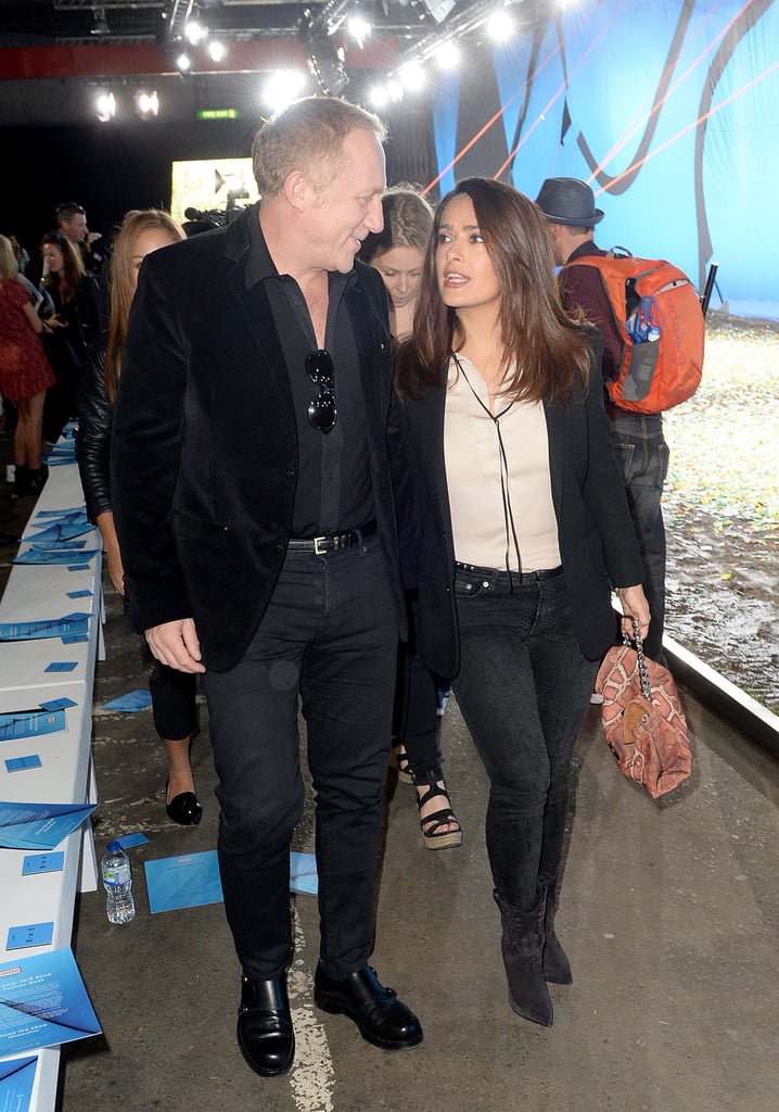 Anna Wintour, Salma Hayek and Husband at London Fashion Week