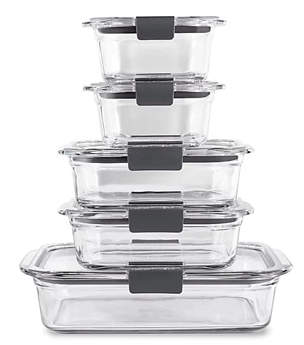 Rubbermaid Brilliance 10-Piece Glass Storage Containers Set