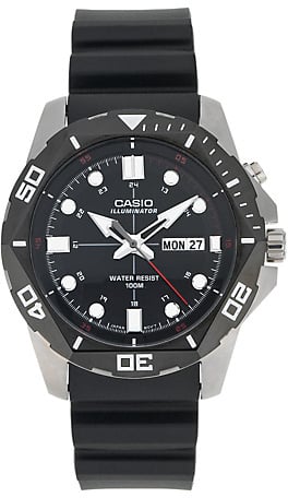 Casio Diver Style Backlight Black Resin Strap Watch