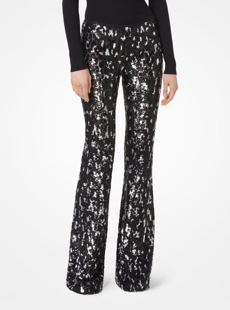 Michael Kors Collection Leopard Sequined Stretch-Tulle Trousers