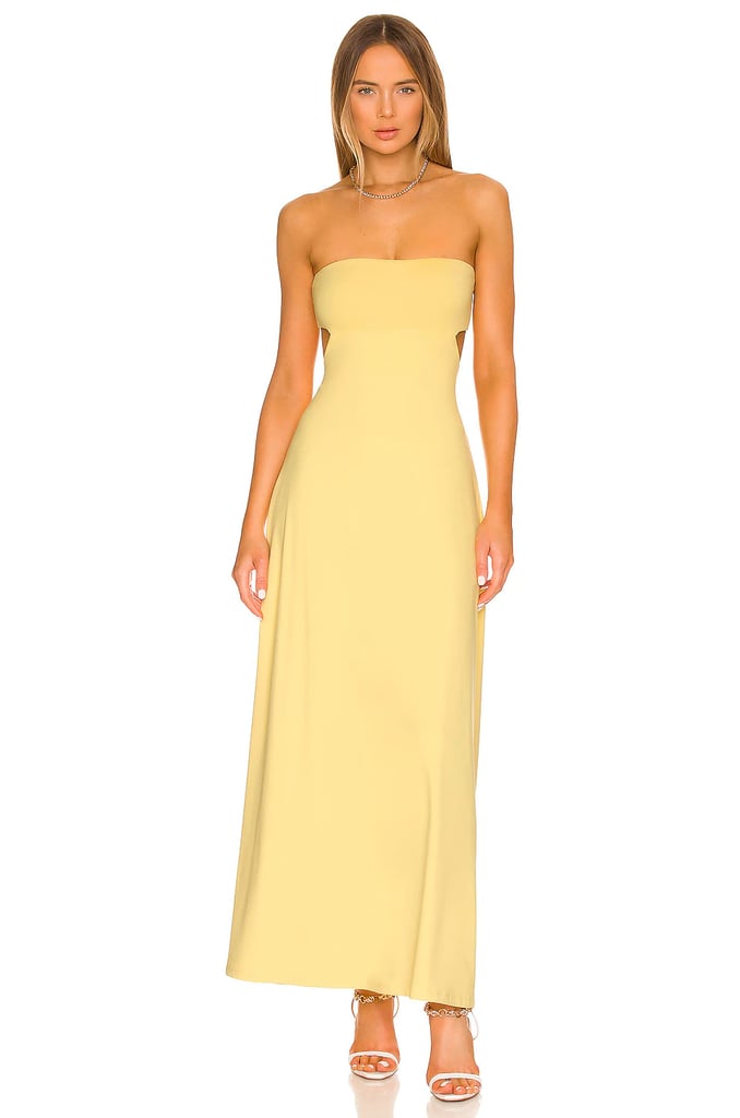 一个黄色连衣裙:苏珊娜摩纳哥胸马克西礼服