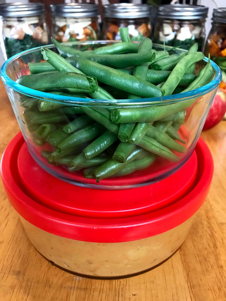 Monday Dinner: Leftover Soup and Steamed Green Beans