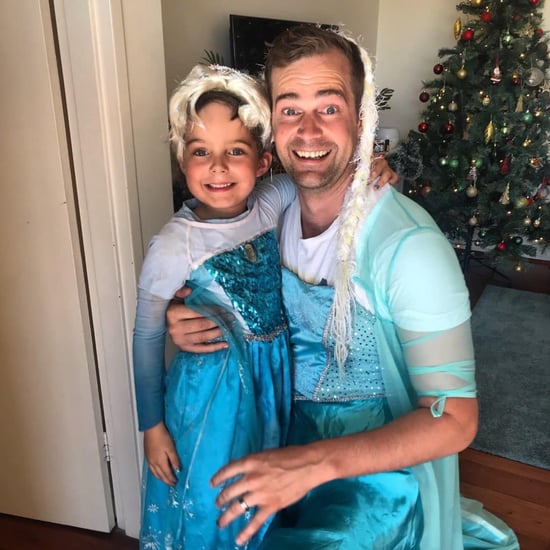 Dad Dresses Up Like Frozen's Elsa to Supper His Son