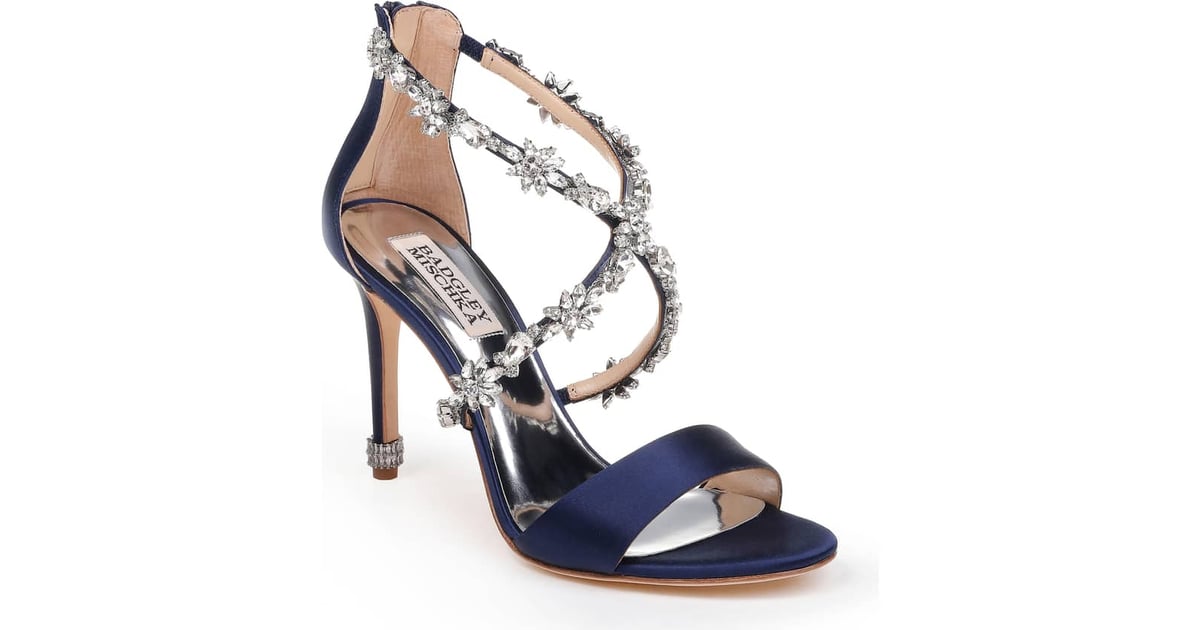 badgley mischka cashmere crystal embellished wedge