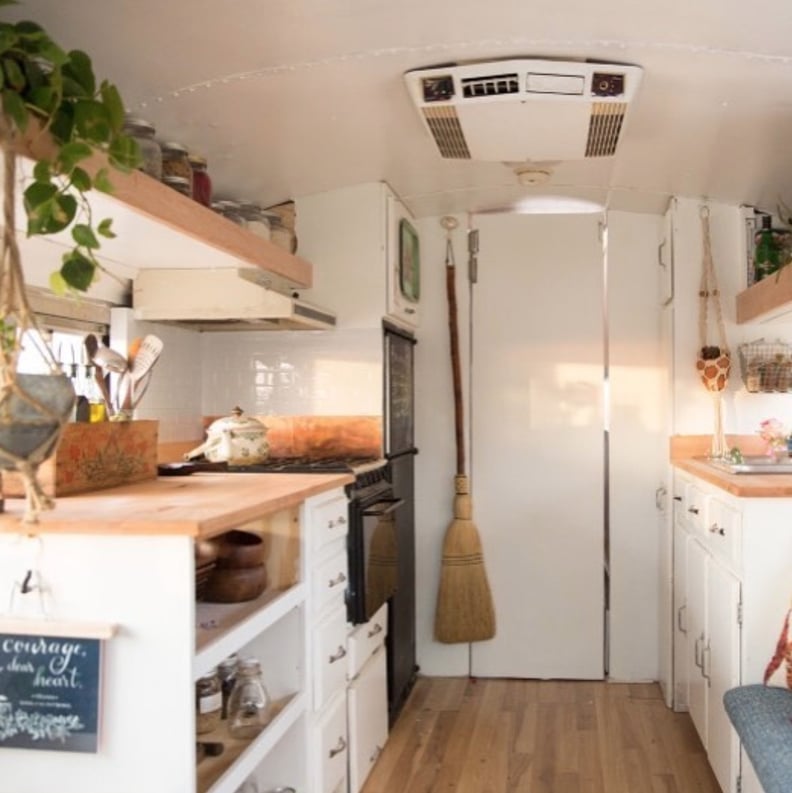 Here's a look at the bus's kitchen.