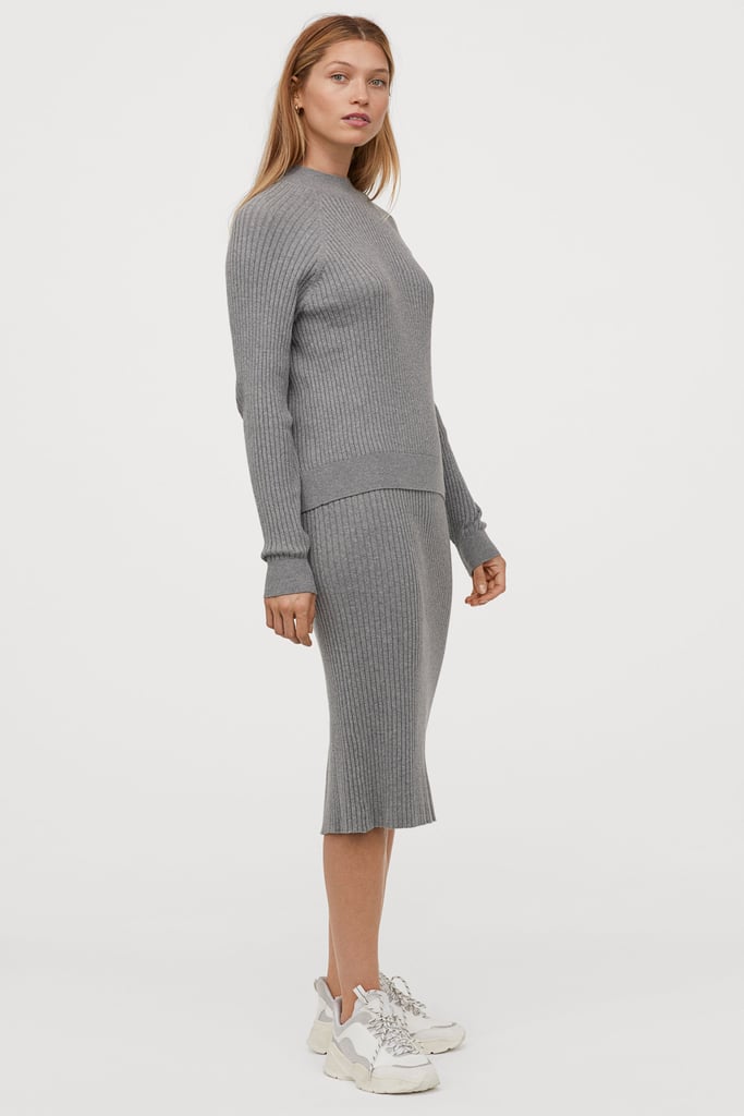 H&M Ribbed Mock-turtleneck Sweater Set