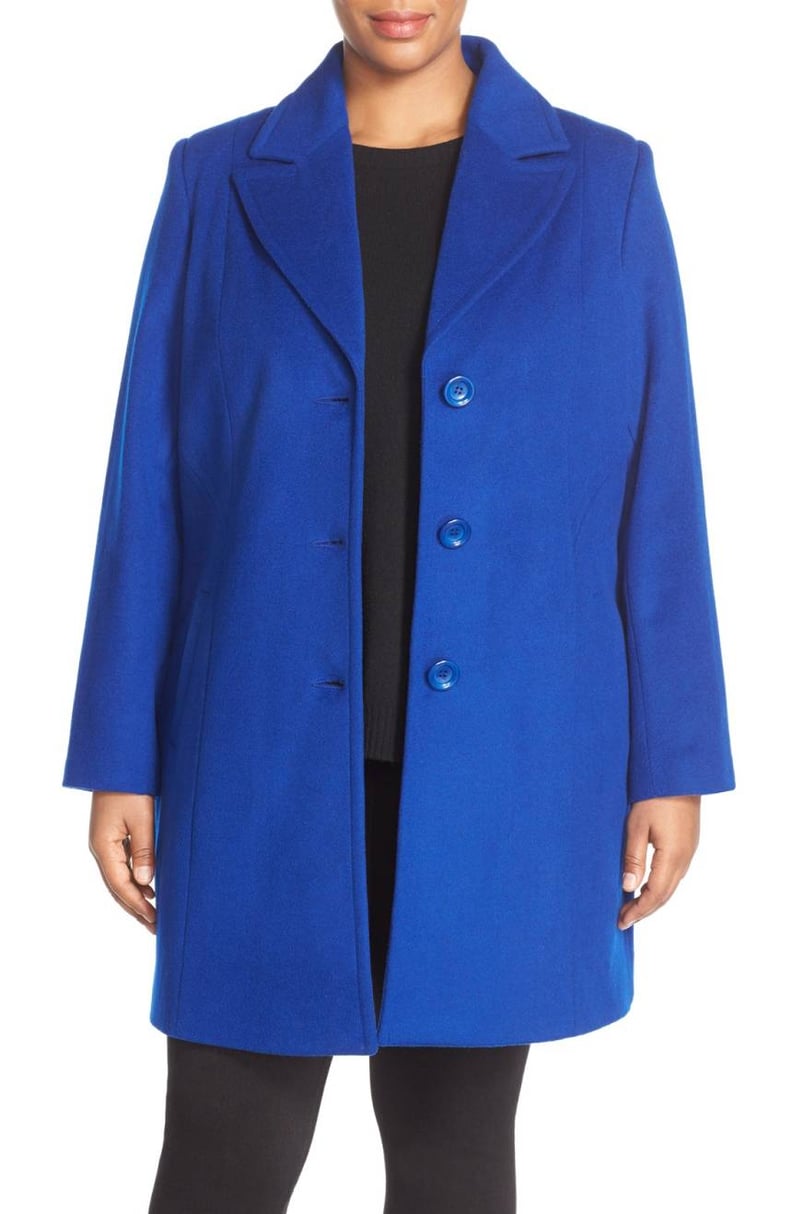 Kristen Blake Notch Collar Wool Blend Coat