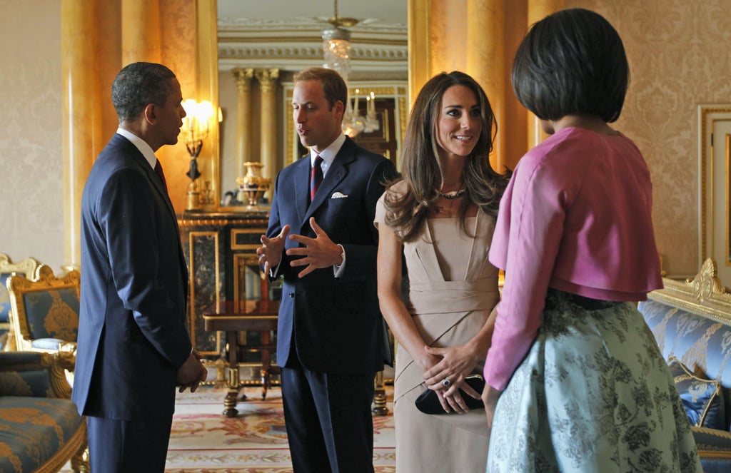 The Obamas met with the Duke and Duchess of Cambridge at Buckingham Palace in May 2011.